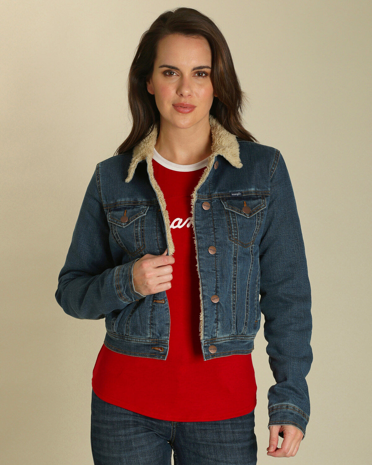 womens jean jacket with sherpa collar