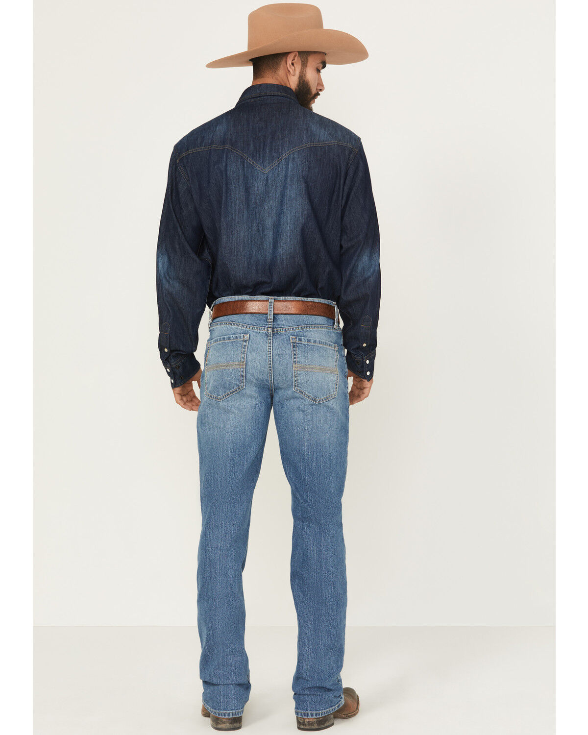 Image #3 - Cinch Men's Ian Medium Wash Slim Boot Stretch Denim Jeans, Indigo, hi-res