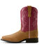 Image #2 - Ariat Girls' Tombstone Western Boots - Broad Square Toe, Pink, hi-res