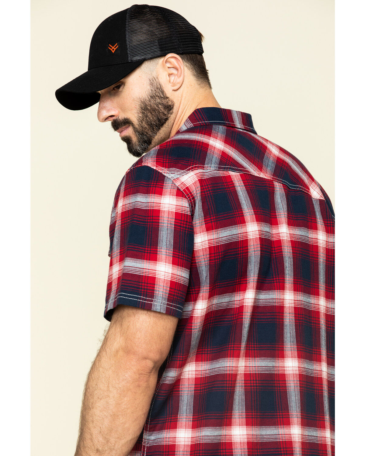 Image #5 - Hawx Men's Bullhead Indigo Plaid Short Sleeve Work Shirt, , hi-res