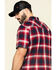 Hawx Men's Bullhead Indigo Plaid Short Sleeve Work Shirt , , hi-res