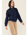 Image #1 - Molly Bracken Women's Track Pleated Snap-Front Denim Jacket, Blue, hi-res