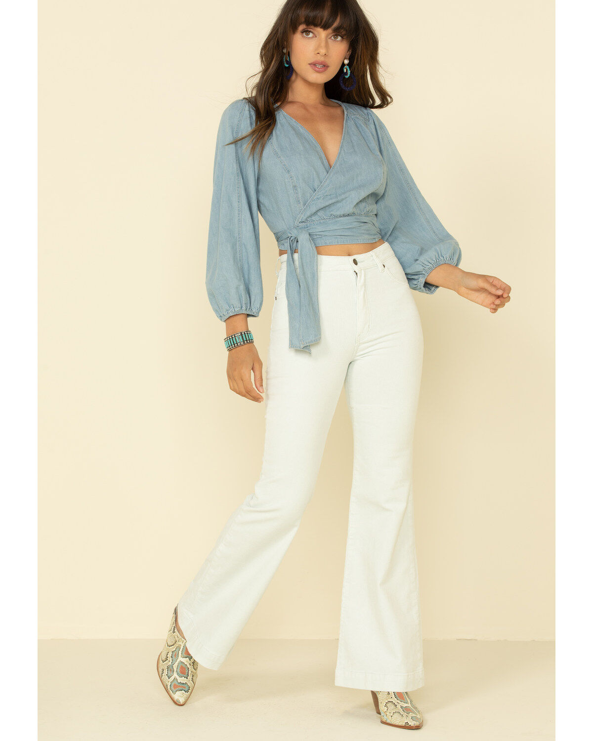 Image #2 - Rolla's Women's Sky Corduroy Flares  , , hi-res