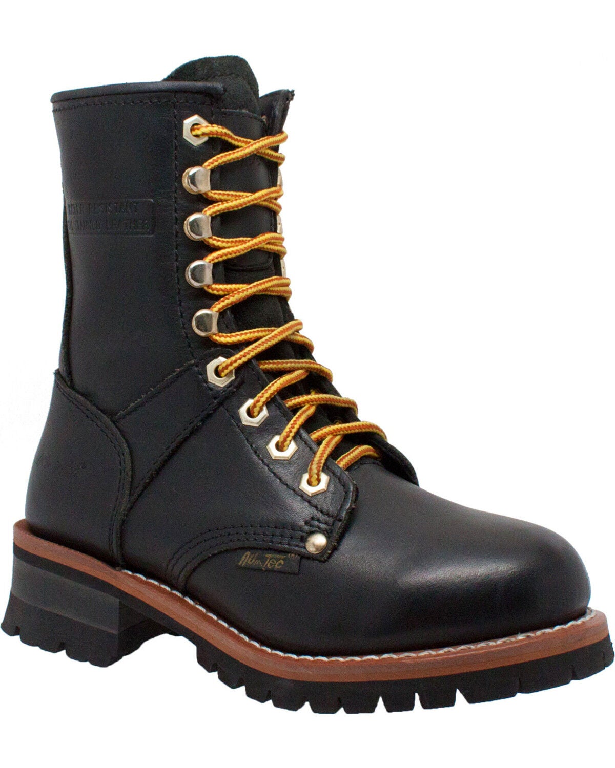 Image #1 - Ad Tec Women's 9" Black Leather Logger Boots - Soft Toe, Black, hi-res