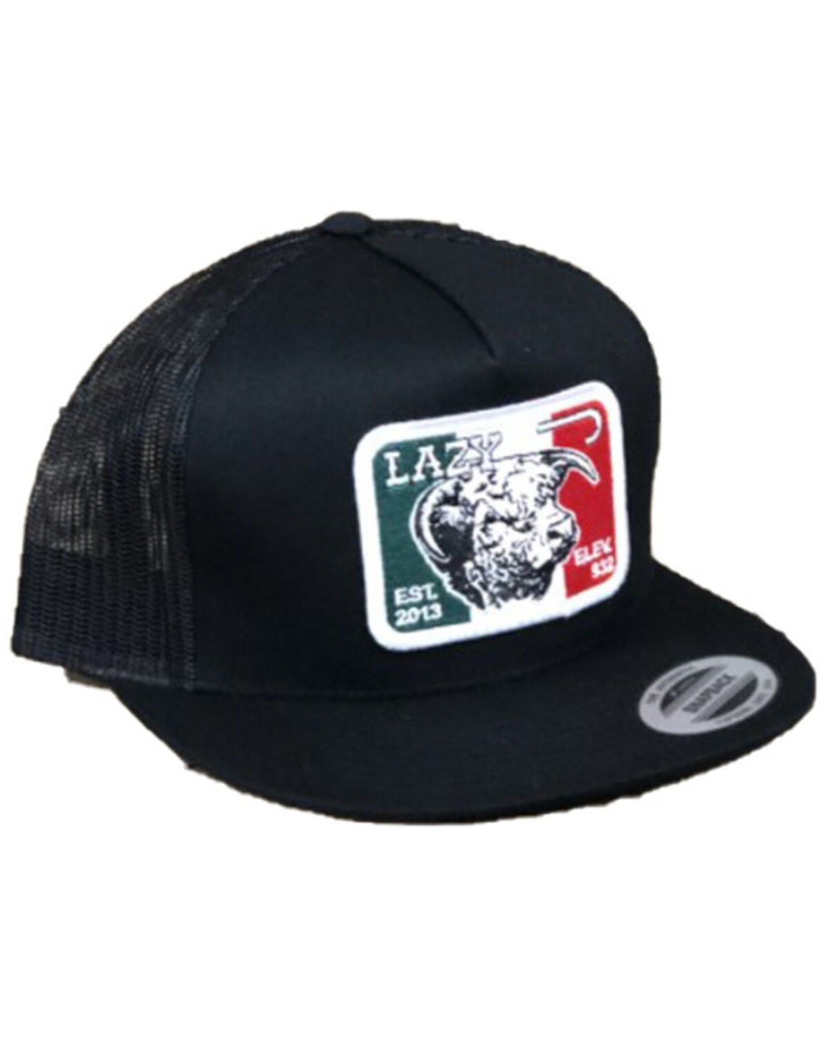 Image #1 - Lazy J Ranch Men's Elevation Mexican Flag Patch Logo Mesh-Back Ball Cap, Black, hi-res