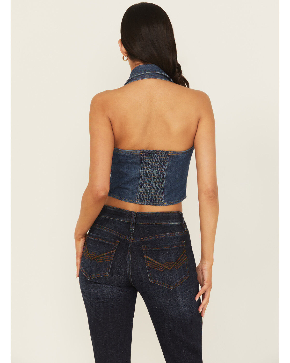 Image #4 - Levi's Women's Dark Wash Denim Halter Top, Blue, hi-res