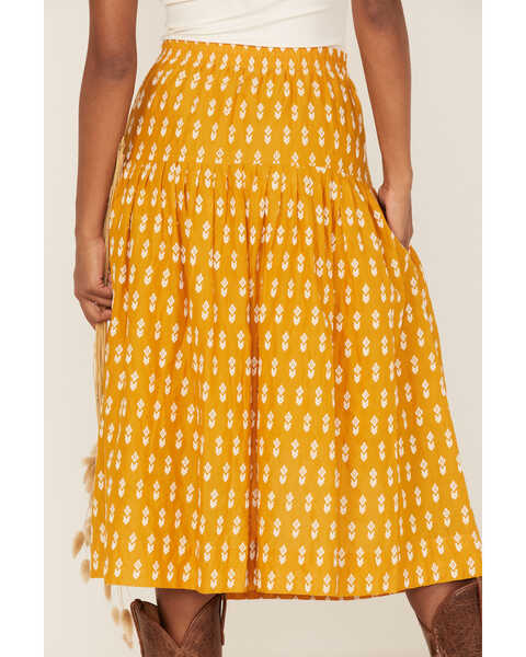 Image #4 - Stetson Women's Southwestern Embroidered Prairie Style Midi Skirt, Yellow, hi-res