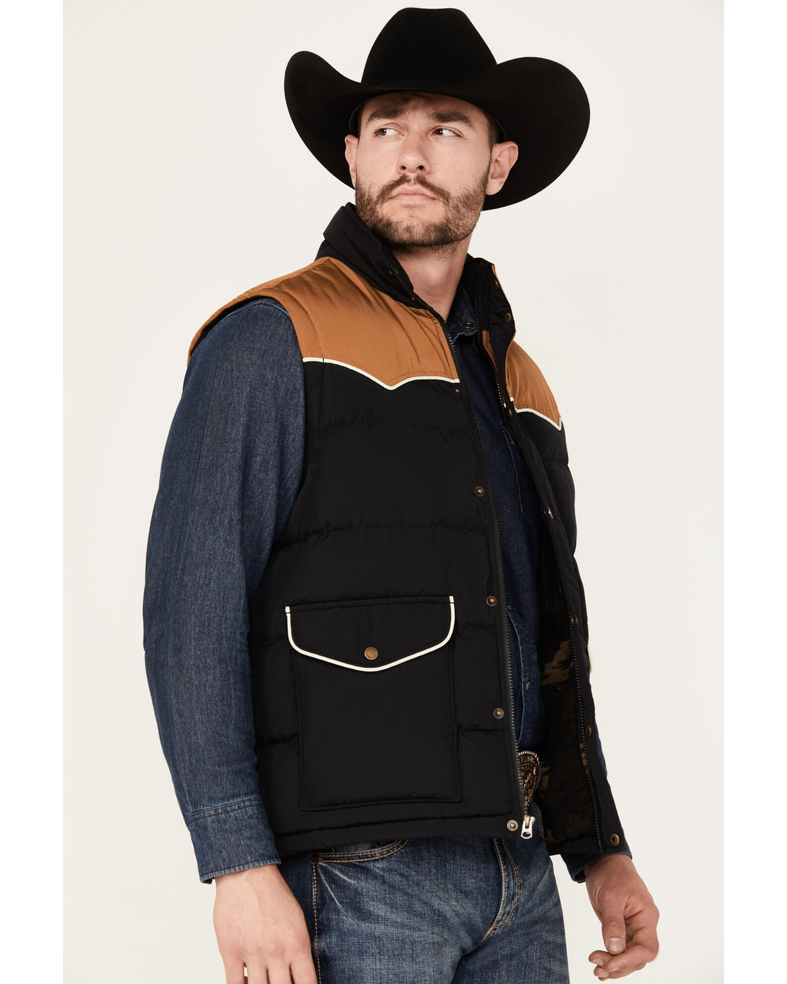 Cinch Men s Southwestern Print Lining Quilted Vest Boot Barn