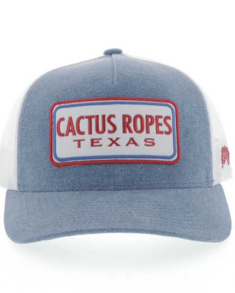 Image #3 - HOOey Men's Cactus Ropes Mesh Panel Trucker Cap , Blue, hi-res