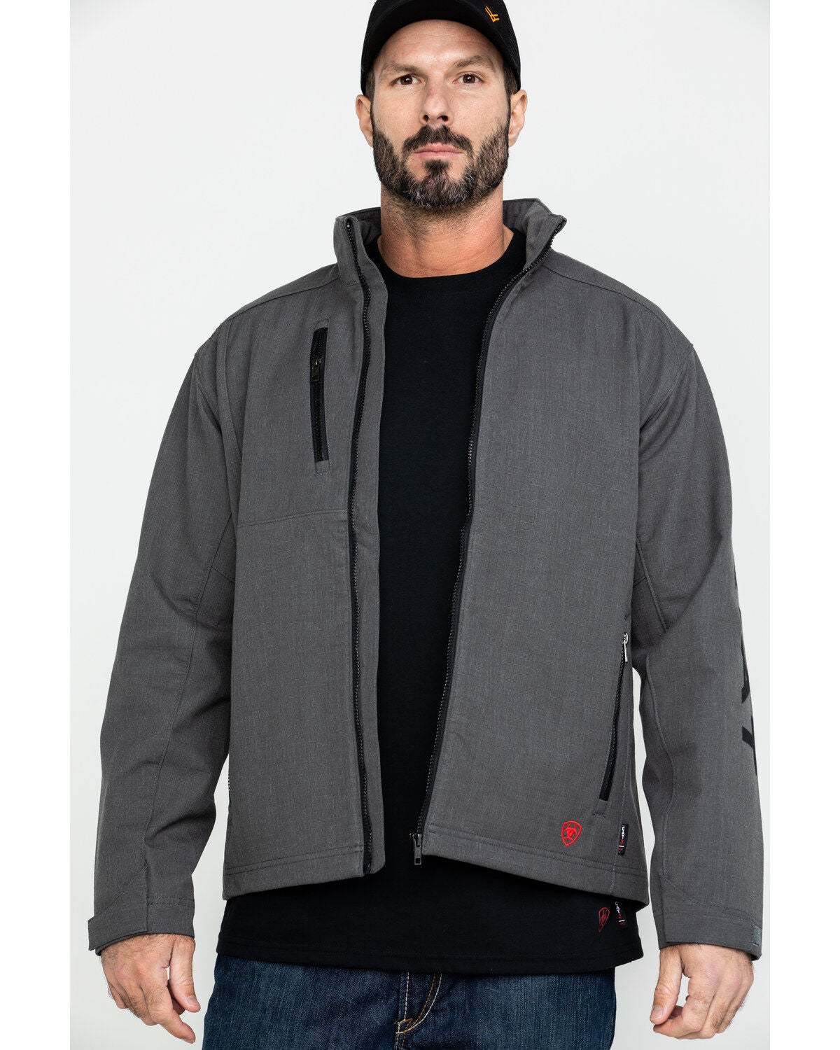 Ariat Men's FR Team Logo Work Jacket - Big, Grey, hi-res