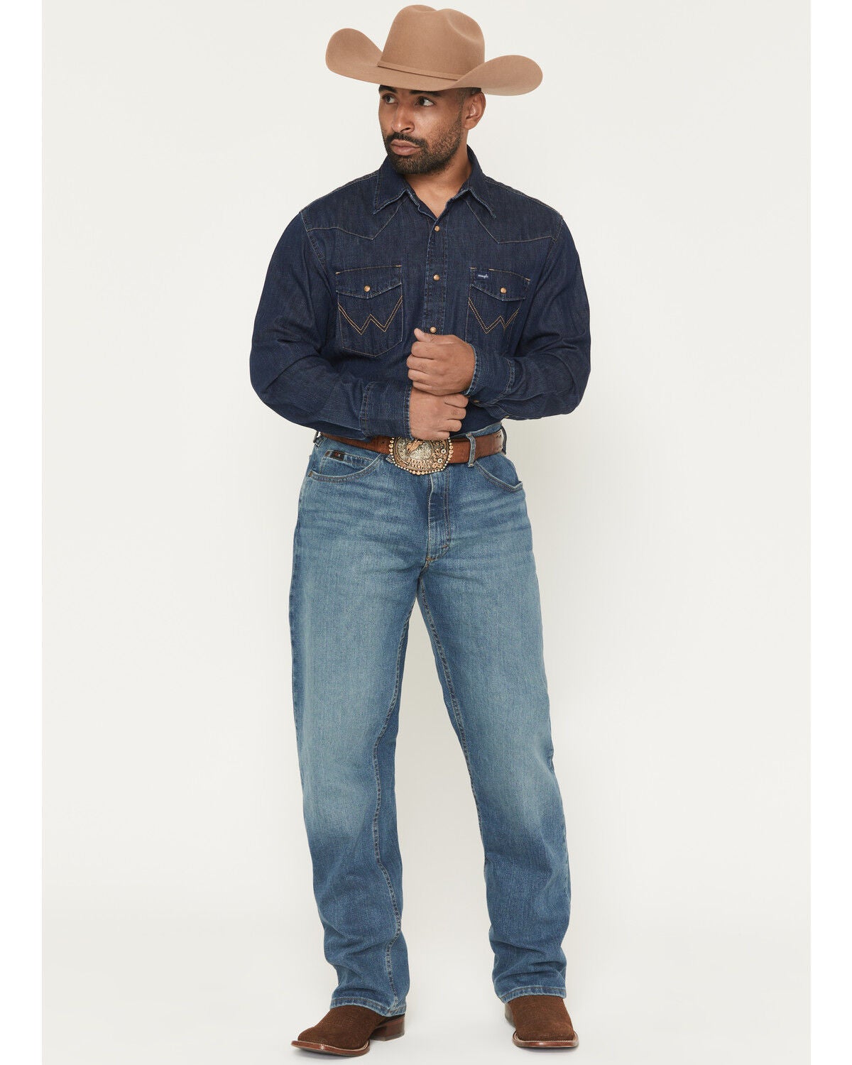 Wrangler X Cody Johnson 20X Medium Wash Relaxed Bootcut Stretch Denim Jeans, Medium Wash, hi-res