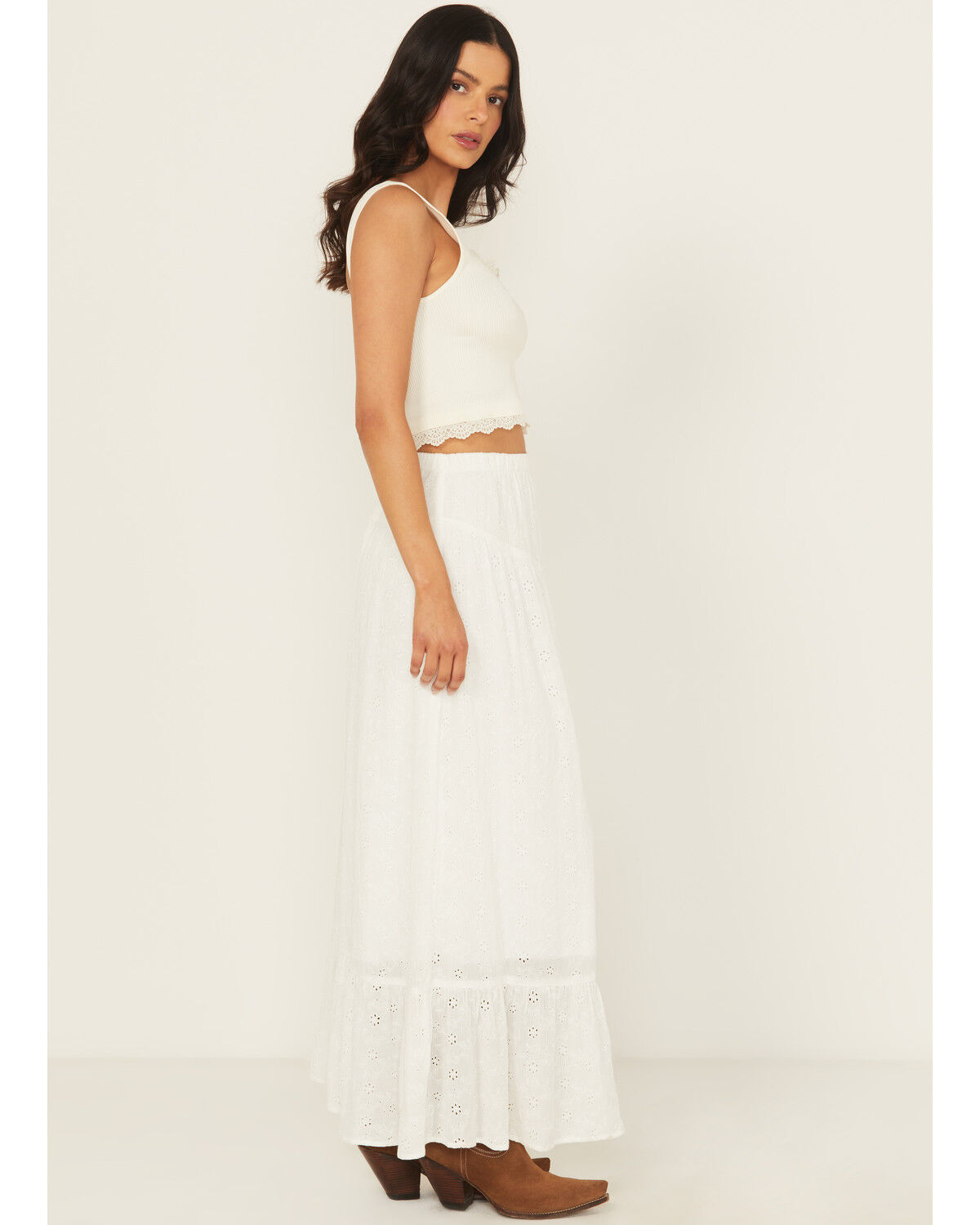 Image #2 - Shyanne Women's Eyelet Maxi Skirt, White, hi-res