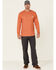 Carhartt Men's Loose Fit Heavyweight Long Sleeve Logo Pocket Work T-Shirt, Orange, hi-res