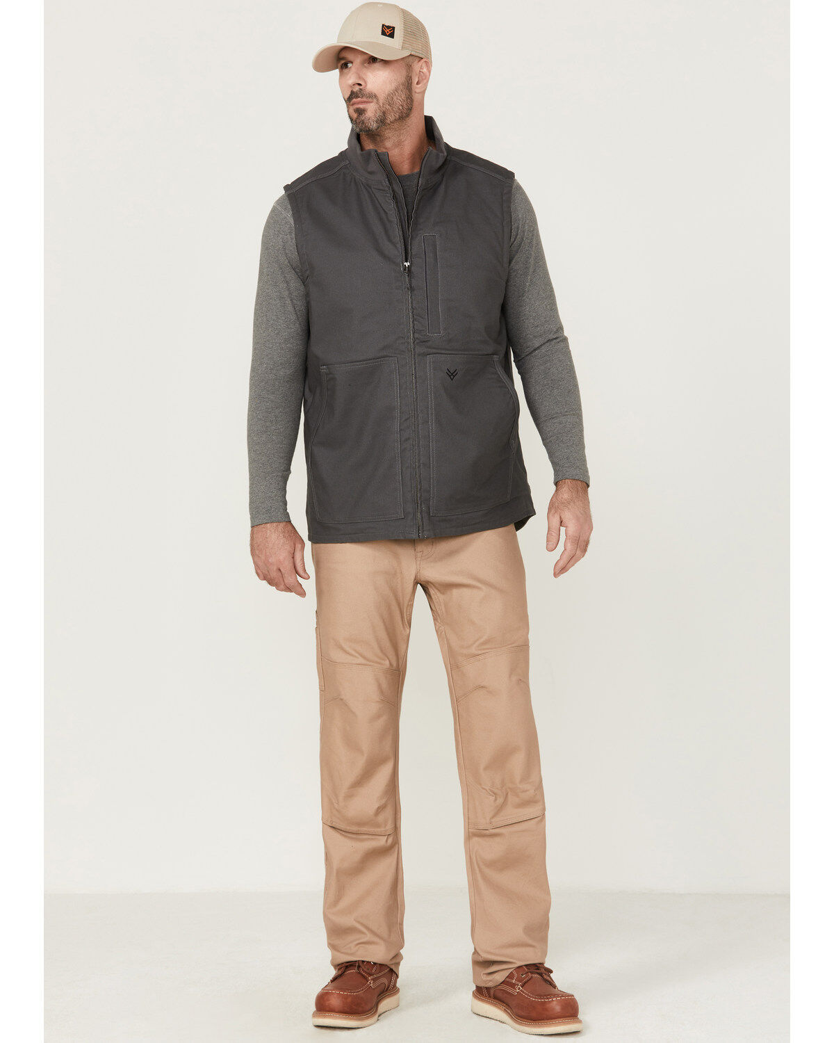 Image #2 - Hawx Men's Pro Zip-Front Insulated Work Vest, Charcoal, hi-res