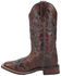 Laredo Women's Gillyann Western Boots - Broad Square Toe, Dark Brown, hi-res