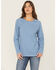 Image #1 - Ariat Women's FR Air Crew Long Sleeve Work Tee, Blue, hi-res
