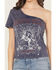 Image #3 - Youth in Revolt Women's One Shoulder Graphic Tee, Blue, hi-res