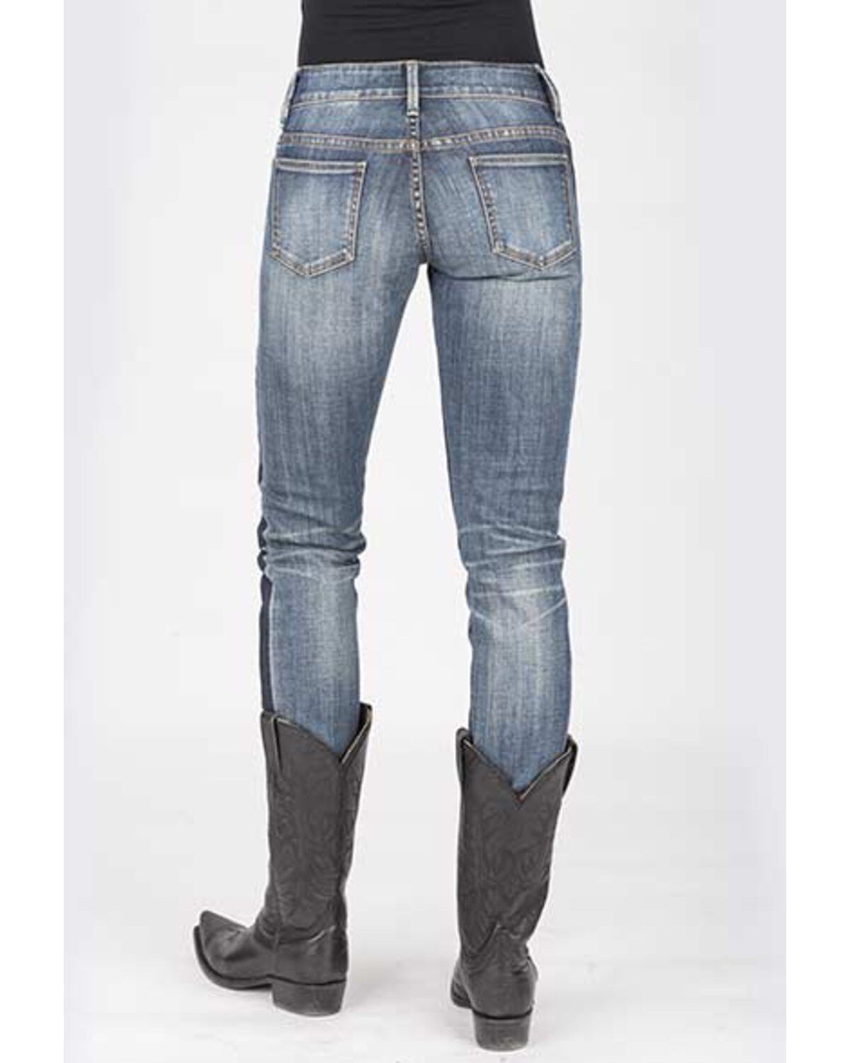 Image #2 - Stetson Women's 503 pixie Stix Fit Straight Leg Jeans, Blue, hi-res
