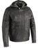Image #1 - Milwaukee Leather Men's Zipper Front Leather Jacket w/ Removable Hood, Black, hi-res