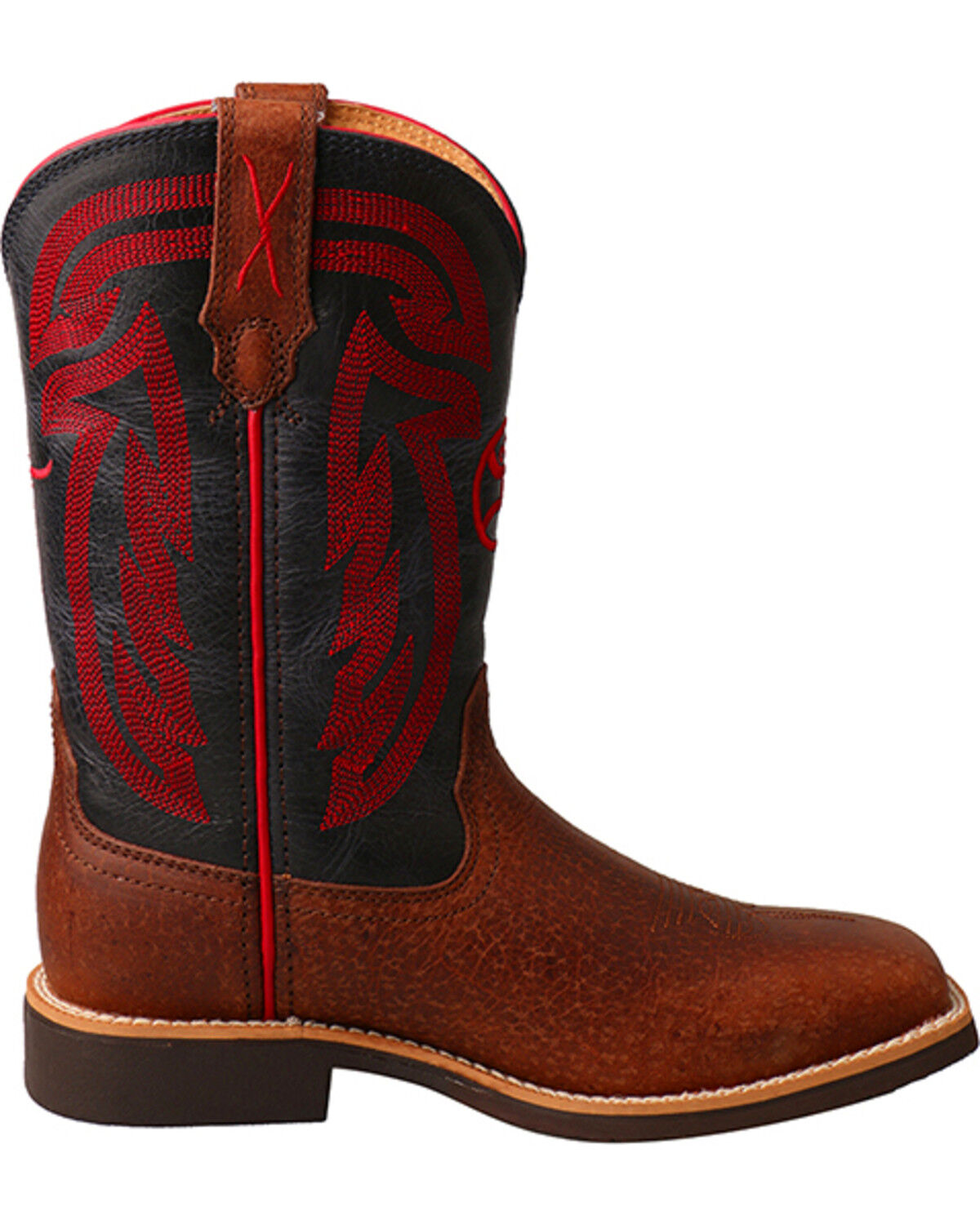 Image #2 - Hooey by Twisted X Youth Boys' Brown with Red Embroidery Boots - Square Toe , , hi-res