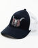 Cody James Men's Long Horn Skull Flag Embroidered Mesh-Back Ball Cap , Navy, hi-res