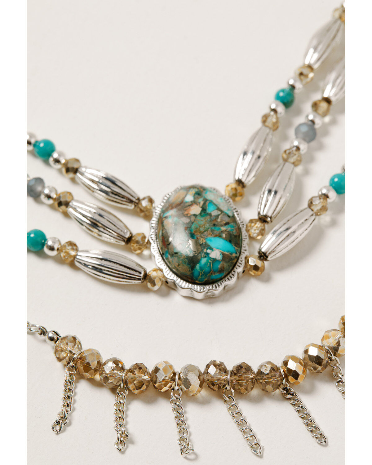 Image #3 - Shyanne Women's Mystic Summer Chunky Layered Choker Necklace, Silver, hi-res