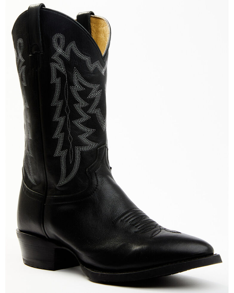 Justin Men's Hayne Cowhide Leather Western Boot - Round Toe , Black, hi-res