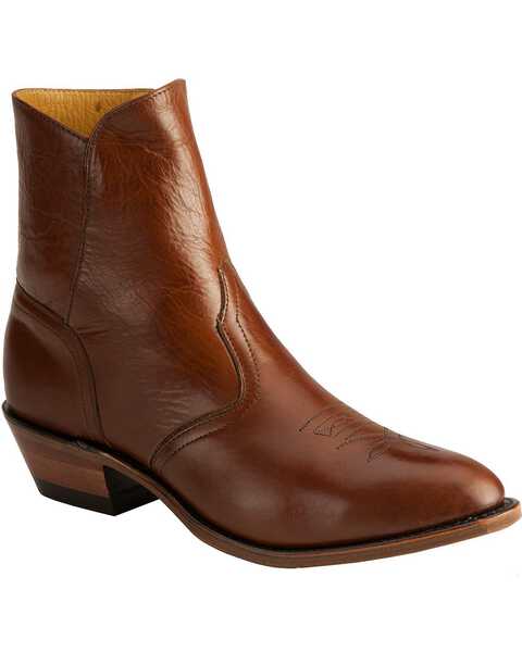 Boulet Men's Side-Zip Western Boots - Medium Toe, Tan, hi-res