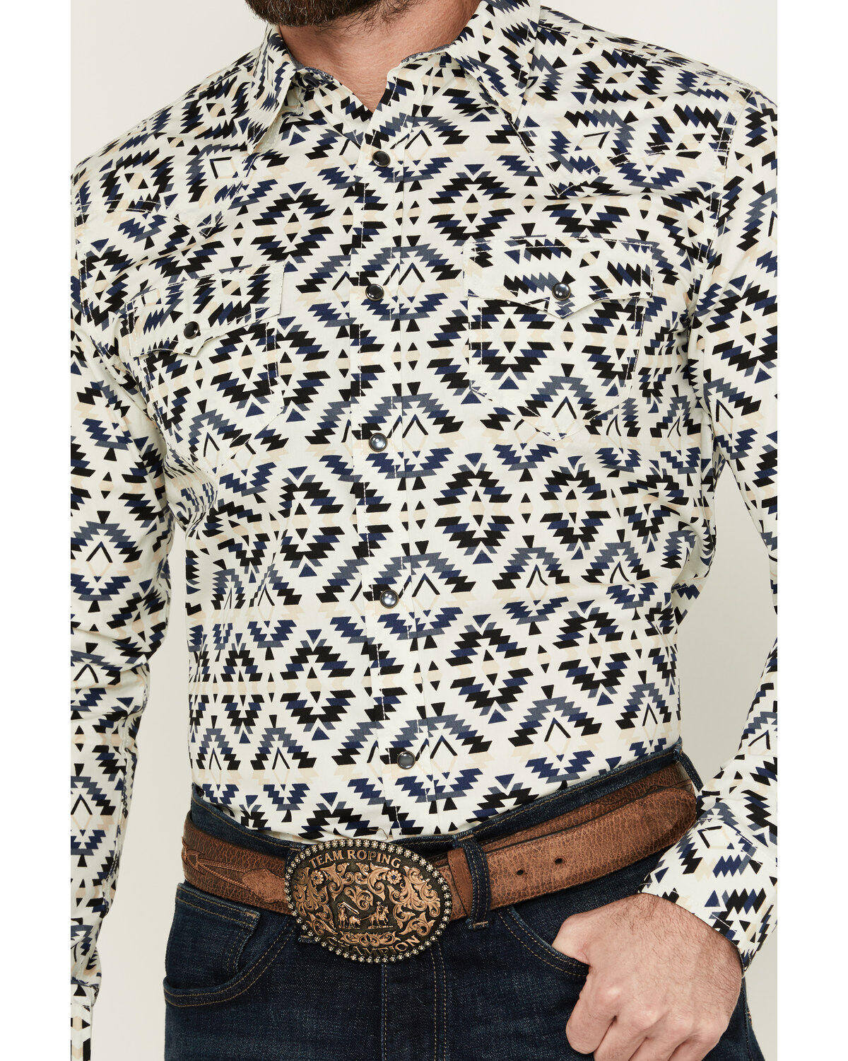 Product Name:  Cody James Men's Down Yonder Southwestern Print Long Sleeve Pearl Snap Western Shirt