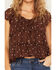 Image #3 - Ash & Violet Women's Boot Barn Exclusive Polka Dot Tie-Front Tiered Blouse, Brown, hi-res