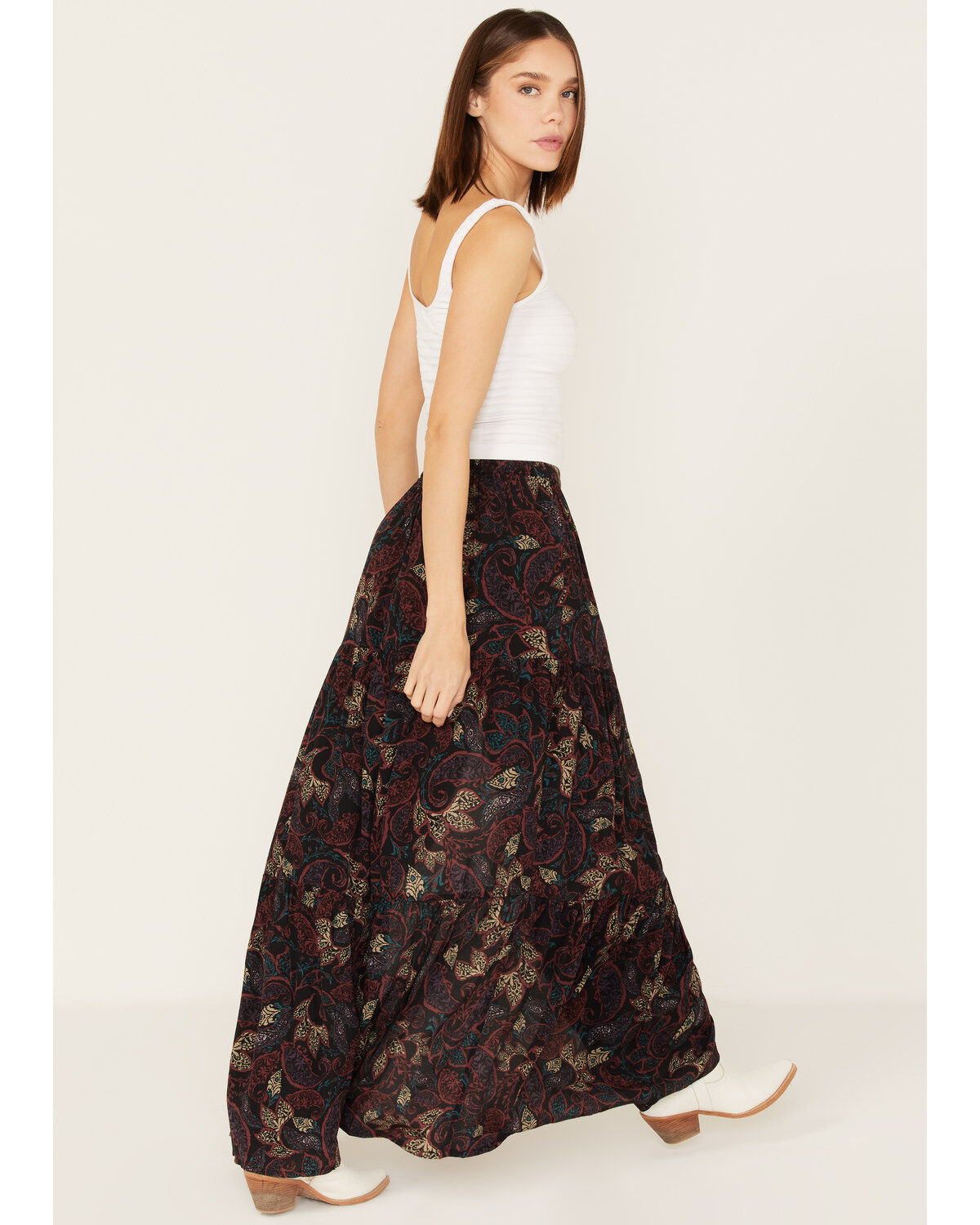 Image #3 - Shyanne Women's Paisley Print Slit Maxi Skirt, , hi-res