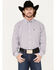 Wrangler Men's Small Plaid Long Sleeve Button Down Shirt, Purple, hi-res
