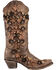 Image #3 - Corral Women's Tobacco Floral Overlay Embroidered Stud and Crystals Cowgirl Boots - Snip Toe, , hi-res