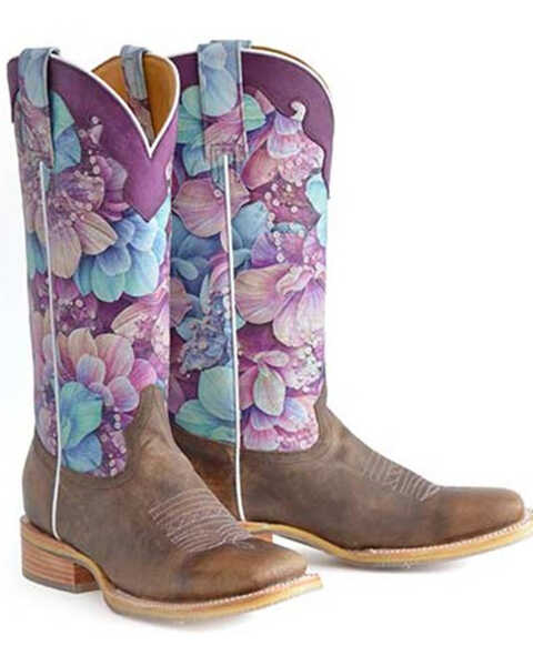 Tin Haul Women's Honeylicious Western Boots - Broad Square Toe, Brown, hi-res