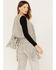 Wonderwest Women's Suede Fringe Vest, Grey, hi-res