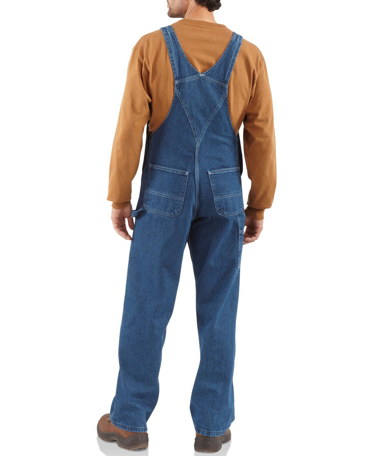 Image #3 - Carhartt Bib Washed Denim Work Overalls, , hi-res