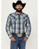 Image #1 - Cody James Men's Cole Plaid Print Long Sleeve Pearl Snap Western Shirt, Cream, hi-res