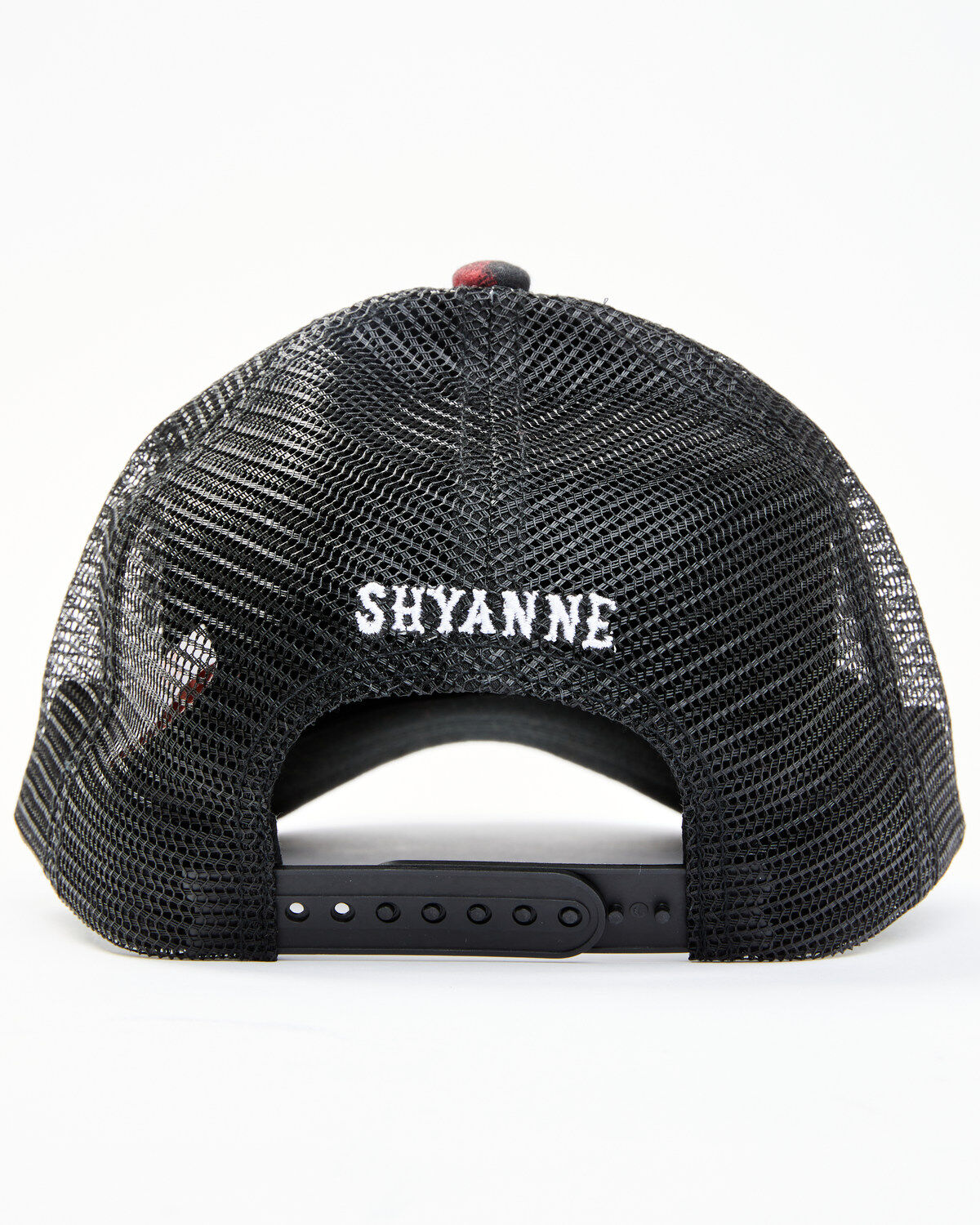 Image #3 - Shyanne Women's Horses Keep Me Stable Buffalo Plaid Mesh-Back Ball Cap, Black/red, hi-res