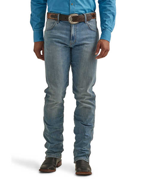 Wrangler Retro Men’s Jacksboro Light Wash Slim Straight Denim Jeans, Indigo, hi-res