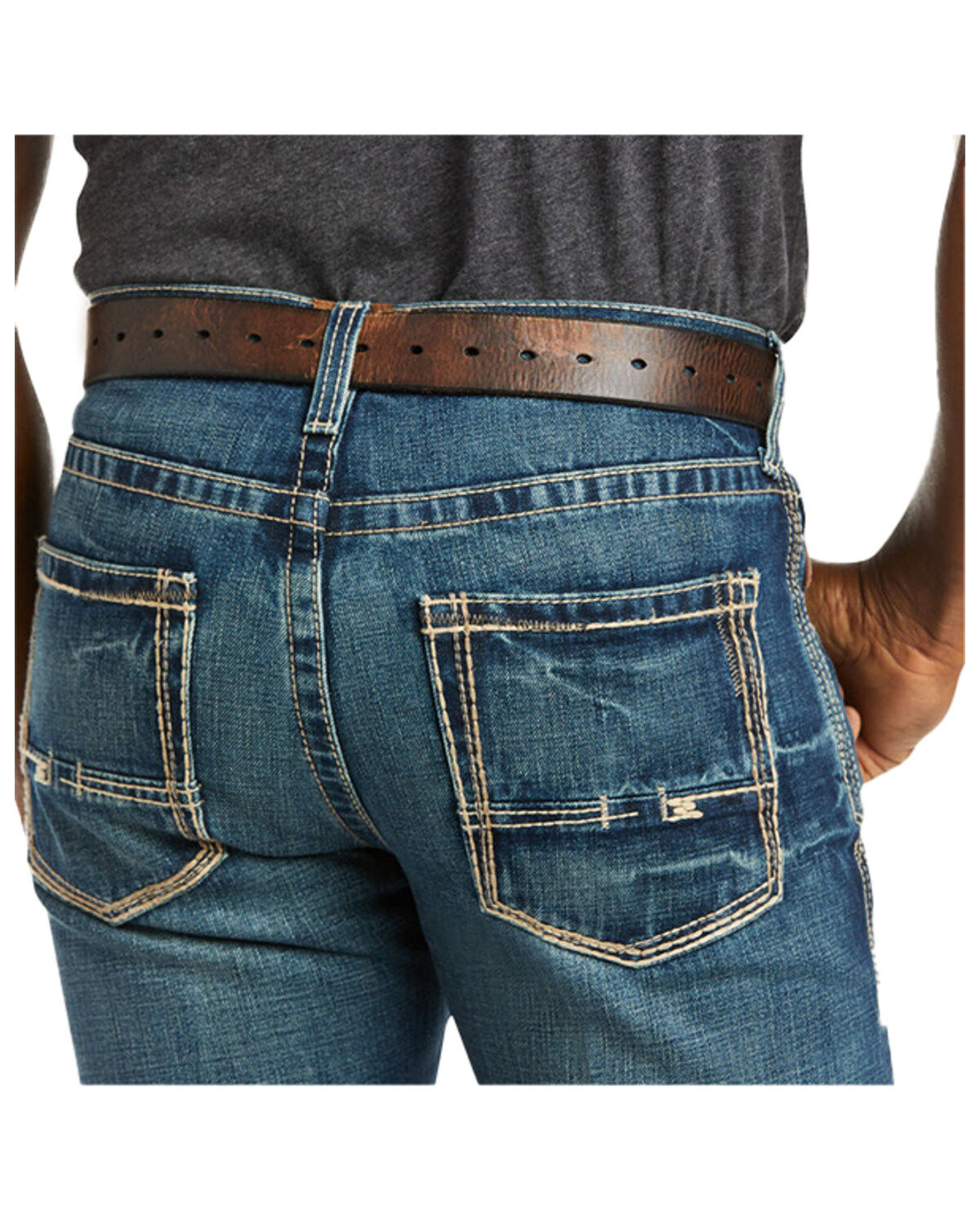Image #5 - Ariat Men's Gulch M5 Low Rise Straight Leg Jeans, Med Wash, hi-res