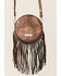 Shyanne Women's Amber Embossed Circle Crossbody Bag, Brown, hi-res