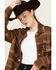 Image #7 - Panhandle Women's Plaid Print Knit Sweater Coat, Dark Brown, hi-res