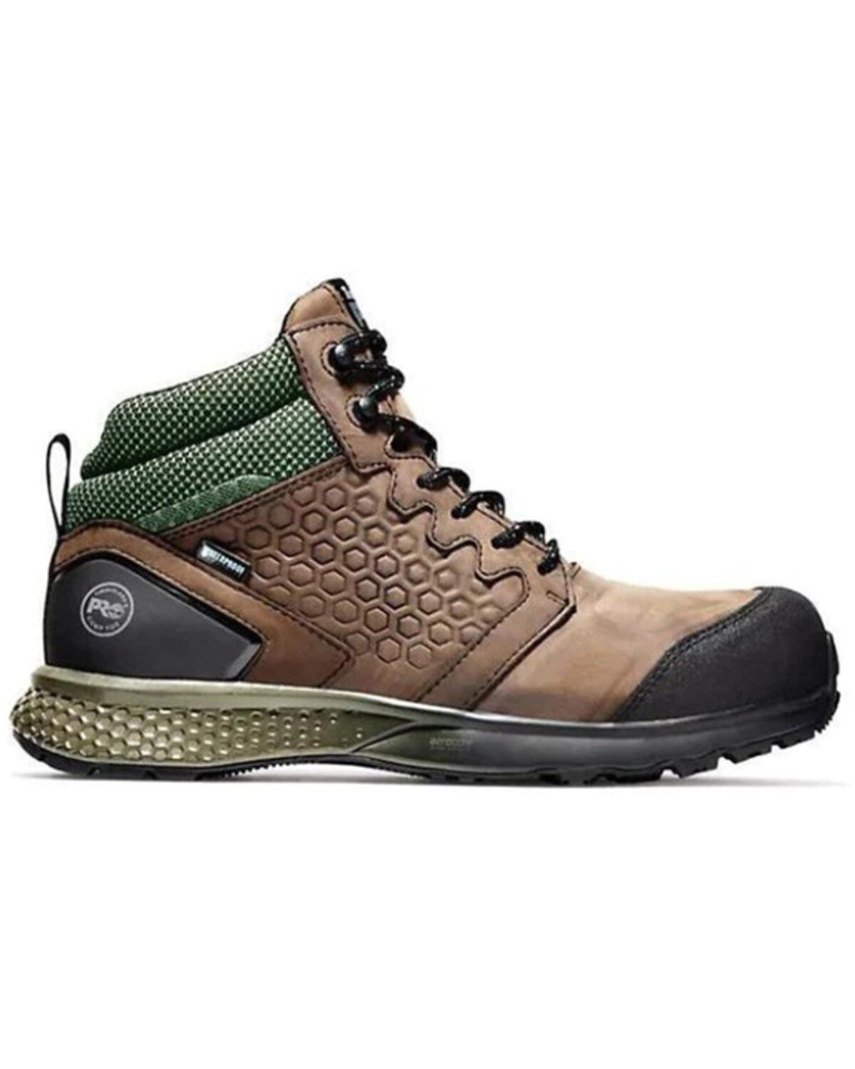 Image #2 - Timberland Pro Men's Reaxion Waterproof Lace-Up Work Shoes - Composite Toe, Brown, hi-res