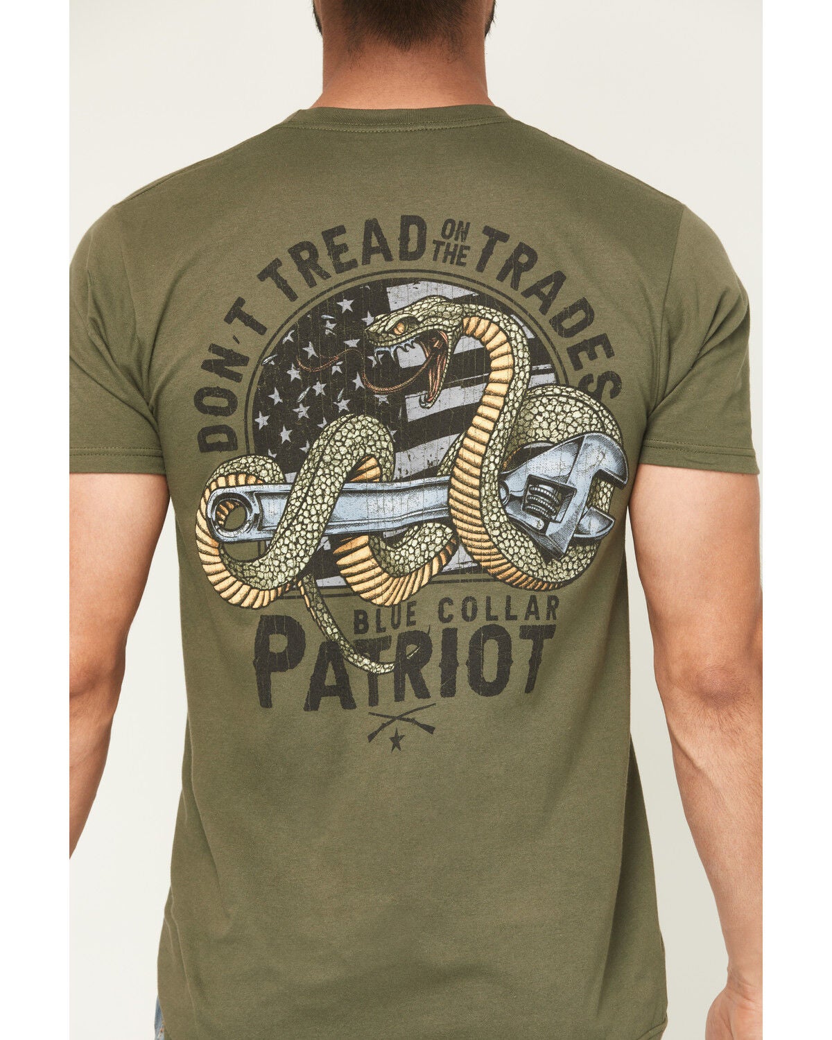 Howitzer Men's Don't Tread Trades Short Sleeve Graphic T-Shirt, Olive, hi-res