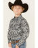 Image #2 - Cody James Boys' Showdown Paisley Print Long Sleeve Snap Western Shirt , Navy, hi-res
