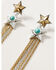 Image #2 - Lainey Wilson Women's Bell Bottom Star Chain Fringe Earrings, Silver, hi-res