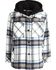 Image #1 - Urban Republic Toddler Boys' Plaid Print Sherpa Lined Hooded Shirt Jacket, White, hi-res