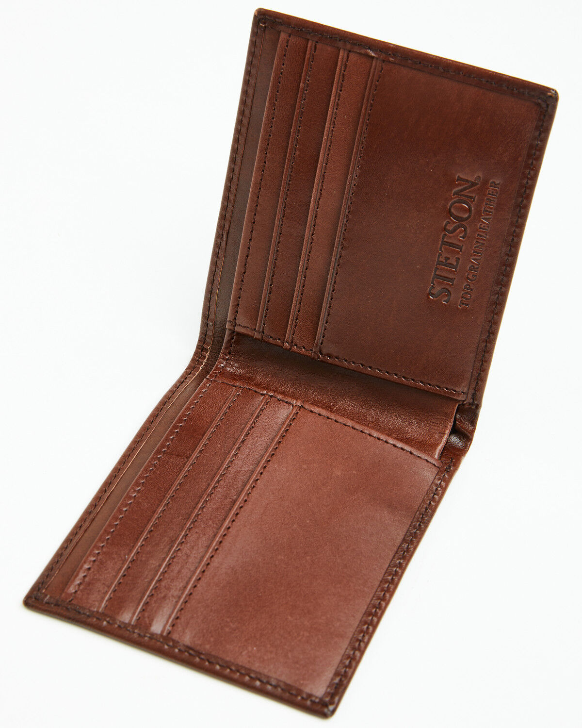 Image #3 - Stetson Men's Tooled Bifold Wallet, Brown, hi-res