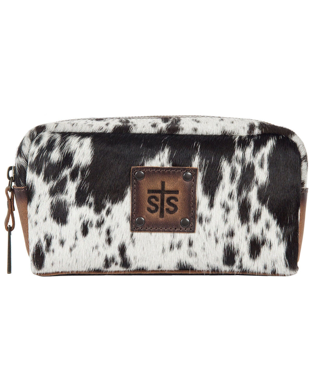 STS Ranchwear Women's Cowhide Bebe Cosmetic Bag, Brown, hi-res