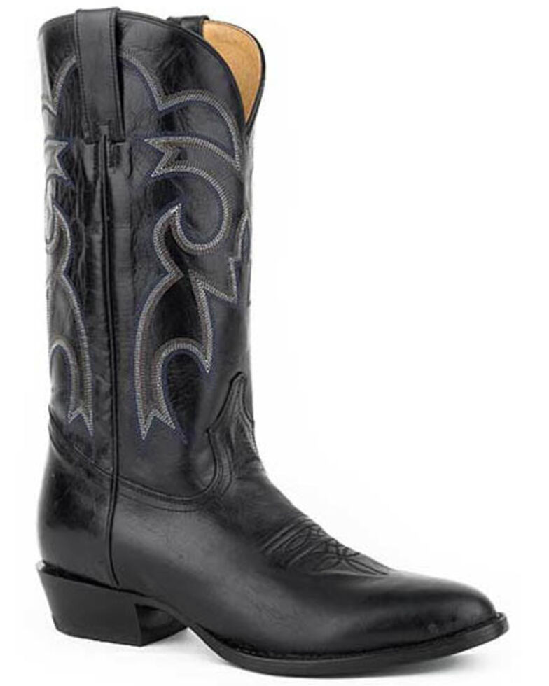 mens roper boots black